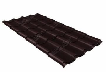 Металлочерепица Grand Line (Гранд Лайн) камея 0,5 GreenCoat Pural Matt RAL 8017 /1 кв.м./