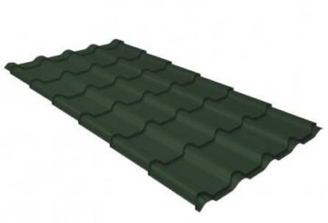 Металлочерепица Grand Line (Гранд Лайн) камея 0,5 GreenCoat Pural matt RAL 6020 /1 кв.м./
