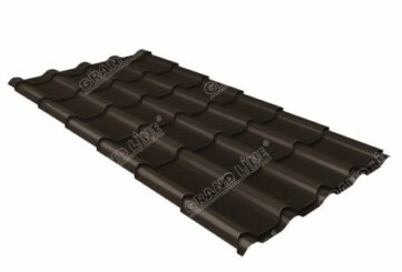 Металлочерепица Grand Line (Гранд Лайн) камея 0,5 GreenCoat Pural matt RR 32 /1 кв.м./