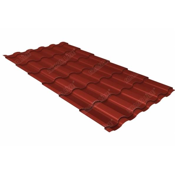 Металлочерепица Grand Line (Гранд Лайн) кредо 0,5 Velur20 RAL 3009 /1 кв.м./