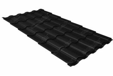 Металлочерепица Grand Line (Гранд Лайн) кредо 0,5 Velur20 RAL 9005 /1 кв.м./