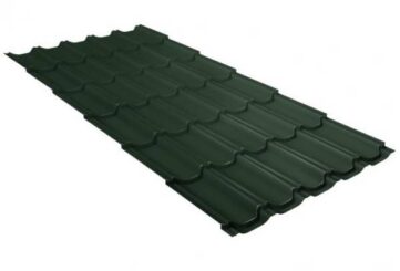 Металлочерепица Grand Line (Гранд Лайн) квинта плюс 0,5 GreenCoat Pural Matt RAL 6020 /1 кв.м./