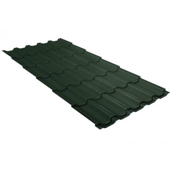 Металлочерепица Grand Line (Гранд Лайн) квинта плюс 0,5 GreenCoat Pural Matt RAL 6020 /1 кв.м./