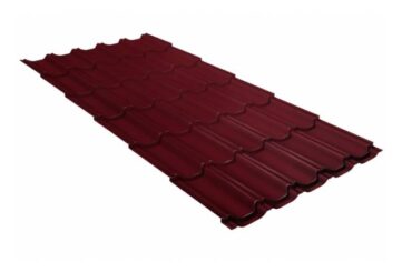 Металлочерепица Grand Line (Гранд Лайн) квинта плюс c 3D резом 0,5 Velur20 RAL 3005 /1 кв.м./