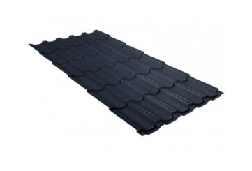 Металлочерепица Grand Line (Гранд Лайн) квинта плюс c 3D резом 0,5 Velur20 RAL 7024 /1 кв.м./