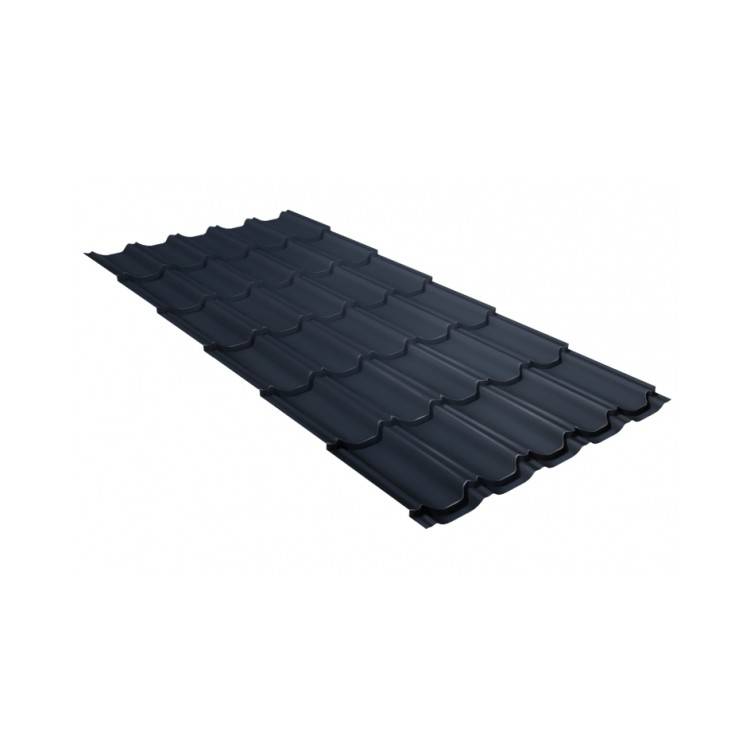 Металлочерепица Grand Line (Гранд Лайн) квинта плюс c 3D резом 0,5 GreenСoat Pural Matt RAL 7024 /1 кв.м./