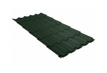 Металлочерепица Grand Line (Гранд Лайн) квинта плюс 0,5 GreenCoat Pural RAL 6020 /1 кв.м./