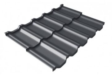Металлочерепица Grand Line (Гранд Лайн) квинта Uno c 3D резом 0,5 Satin RAL 7004 /1 кв.м./