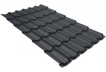 Металлочерепица Grand Line (Гранд Лайн) квинта плюс c 3D резом 0,5 GreenСoat Pural RAL 7024 /1 кв.м./