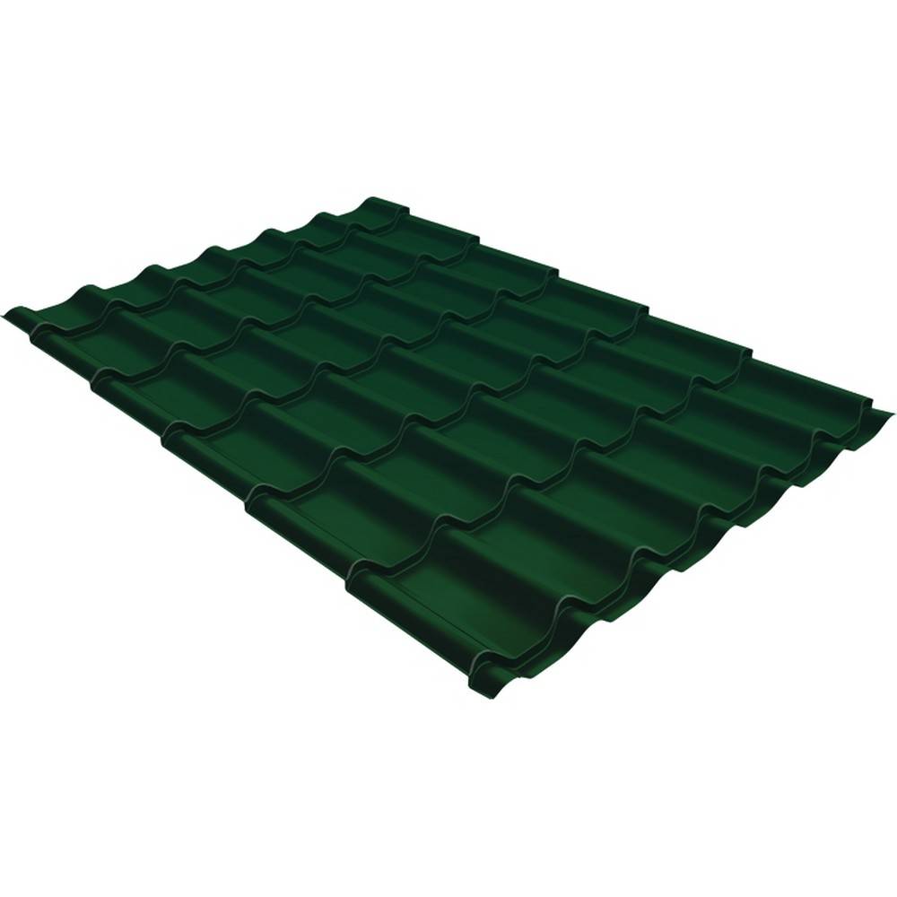 Металлочерепица классик 0,5 Satin Matt TX RAL 6005 зеленый мох