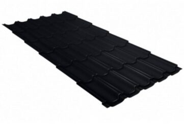 Металлочерепица квинта плюс 0,5 Satin Matt TX RAL 9005 черный