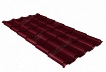 Металлочерепица камея 0,5 Satin Matt TX RAL 3005 красное вино