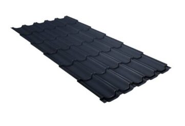 Металлочерепица квинта плюс 0,5 Satin Matt TX RAL 7024 мокрый асфальт
